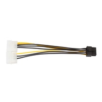 Adaptador convertidor Dual Molex de 4 pines a 8 pines PCI-E Express para tarjetas de ordenador de Gráficos de Vídeo NVIDIA GeForce Gigabyte Sapphire