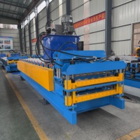 Machine de fabrication de tôles trapézoïdales à double couche, machine de pressage et de formage de tuiles de toiture à double couche, fabrication chinoise