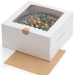 Caja de Cartón Cuadrada para Pastel al Por Mayor Blanca con Diseño Bonito Personalizado y Ventana - Product Image 2