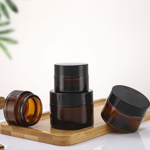 Tarro de Crema Cosmética de Vidrio Ámbar Ecológico de 5g 10g 15g 20g 30g 50g 60g 100g con Revestimientos Internos y Tapa de Plástico - Product Image 2