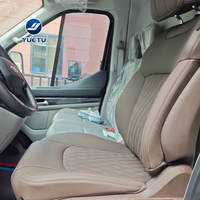 Siège conducteur personnalisé de luxe en cuir matelassé et ventilé pour conversion de fourgonnette professionnelle Ford Transit