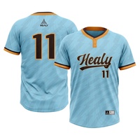 Camiseta Deportiva Henley Sublimada para Hombre, Uniforme de Béisbol y Sóftbol, Logotipo Bordado Personalizado, Transpirable, Venta al Por Mayor