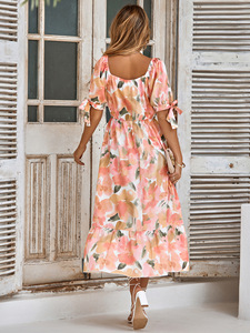 2025 Vestidos de alta calidad Casual para mujer Vestidos casuales Manga de nudo Vestido de mujer preimpreso - Product Image 2