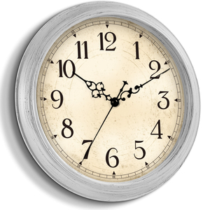 Factory Wholesale Villa Retro European Simple Quartz <strong>Silent</strong> Non-tick <strong>Wall</strong> Hanging School Rustic Plastic <strong>Wall</strong> <strong>Clock</strong> Antique Style - Product Image 1