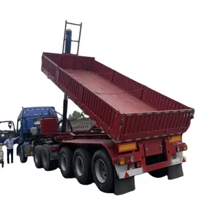 Factory Price Accept Designed 2 Or 3 Axles Tipper Cargo Truck Trailer Container Transport 50-80 Tons Dump Truck