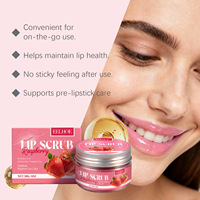 Custom Fruit Gesprongen Lipverzorging Veganistisch Exfoliërend Verwijderen Dode Huid Verhelderende Roze Aardbei Lip Scrub