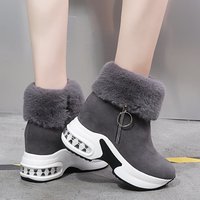 Nouvelle Collection Hiver 2026 – Bottines Décontractées en Coton Doublées Fourrure pour Femme avec Talonnette Intégrée – Commerce International