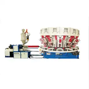 Three color rotary PVC plastic shoe/sole/upper making machine