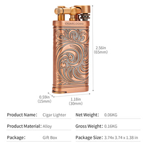 Accendino a Fiamma Jet Antivento CIGARLOONG con Finitura Bronzo Anticato, Design Portatile per <span class=keywords><strong>Amanti</strong></span> del Tabacco e Uso in Viaggio all'Aperto - Product Image 6