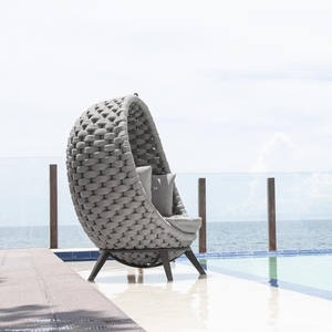 Patio Oeuf Chaise Corde Tissé Balcon Grands Fauteuils Extérieur Chaise Simple Tissu Imperméable Chaise De Jardin - Product Image 3