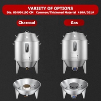 Four à rôtir au charbon de bois pour canards et poulets en acier inoxydable 304, structure verticale au charbon de bois