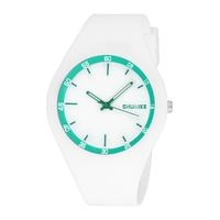 Montre à quartz sport étanche style simple pour femme, logo OEM ODM, cadran 40 mm, bracelet en silicone 20 mm, boîtier en acier inoxydable, aiguilles en verre