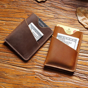 Tùy chỉnh <span class=keywords><strong>RFID</strong></span> chặn phía trước túi da chính hãng Slim <span class=keywords><strong>Wallet</strong></span> với tiền Clip - Product Image 2