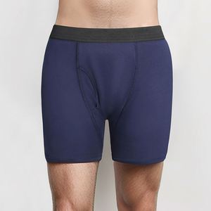 Caleçons Boxers Homme Grande Taille 100% Coton Pur, Taille Mi-Haute, Anti-Fuites, pour Incontinence Post-Opératoire, Couleur Unie - Product Image 1