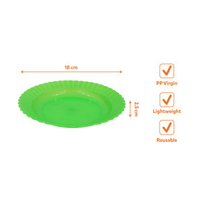 Eco Friendly PP <b>Plastic</b> Reusable Plate Dish Scalloped Edge Food Grade Virgin Material BPA Free Durable Modern Design Party Multi - Product Image 6