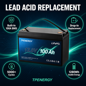 Batterie LFP TPENERGY 12,8 V 100 Ah pour système de stockage hors réseau à panneaux solaires, légère, longue durée de vie, qualité A - Product Image 3