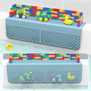 Bloc <span class=keywords><strong>de</strong></span> construction <span class=keywords><strong>Baignoire</strong></span> en silicone Bplash Guard avec ventouses pour enfants Douche <span class=keywords><strong>Baignoire</strong></span> Topper <span class=keywords><strong>Baignoire</strong></span> Splash Guard Play Shelf Area - Product Image 5