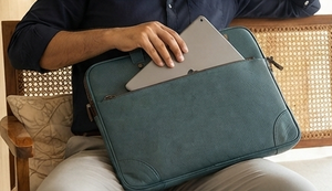 Full Grain Calf Leather Vintage Soft Large Capacity Slim Laptop <b>Bag</b> Business Unisex - Product Image 5