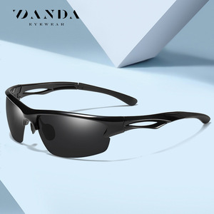 Roupai TR90 Polarized Sunglasses Men Sports Outdoor Cycling Driving Type 3 TAC Lens <b>Grey</b> <b>Frame</b> - Product Image 2