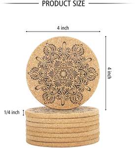 Sous-verres pour boissons absorbants avec support Sous-verres en liège pour table basse/table en bois, ensemble de 8 sous-verres amusants, sans odeur 1/4" - Product Image 4