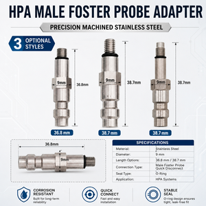 HPA Zimakyfa OEM Acier inoxydable argenté pour accessoires, adaptateur de vanne de distribution de liquide, raccord rapide mâle Foster Probe - Product Image 4