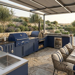 Gabinete de Cocina <span class=keywords><strong>Exterior</strong></span> Personalizado de Acero Inoxidable 304 con Fregadero, Totalmente Cubierto para Jardín, Parrilla de Barbacoa y Patio con Grifo - Product Image 2
