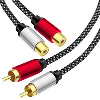Câble d'extension 2RCA mâle-femelle, paire torsadée, audio stéréo, cordon en cuivre OFC, compatible HDTV, amplificateur, microphone, usage domestique
