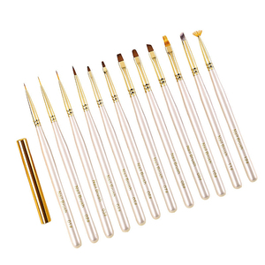 Lot de 3 pinceaux de nail art ultra-fins à poils en nylon et manche métallique, outil de peinture pour liner d'ongles, logo personnalisé OEM ODM, directement de l'usine - Product Image 5