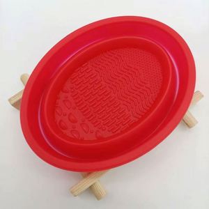 <b>Silicone</b> Folding Washing Bowl Eco-Friendly Scourer Portable Beauty Brush Cleaning <b>Tool</b> for Makeup Powder Puff and Brush Care - Product Image 5
