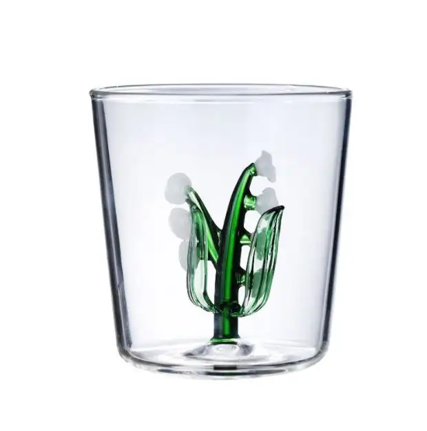 ひまわりココナッツカップタンブラー3D植物フラワーガラス高品質売れ筋新デザイン