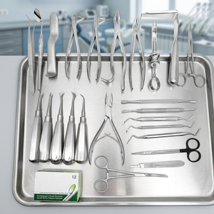 Kit d'instruments chirurgicaux dentaires professionnels en acier inoxydable de qualité supérieure, 25 pièces, pour extraction dentaire majeure, manuel, Zarnab Surgical CE Classe I - Product Image 2