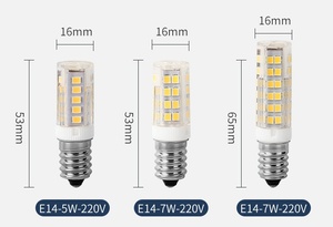 Ampoule LED E14 E12 en céramique PVC 3W 5W 7W 9W 3 couleurs pour réfrigérateur, hotte aspirante, machine à coudre, plafonnier, <span class=keywords><strong>bougie</strong></span>, lustre - Product Image 4