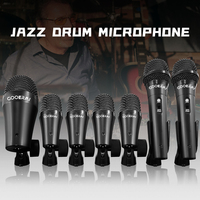 Nouveau kit de micro à batterie dynamique filaire 7 pièces ensemble de microphones antibruit utilisation en Studio-Kick Bass Tom Snare Cymbals Vocal Aluminium