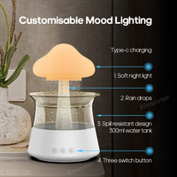 Veilleuse LED électrique Goutte d'eau Aroma Mist Air Humidifier Rain Cloud Humidifier Aroma Oil Diffuser