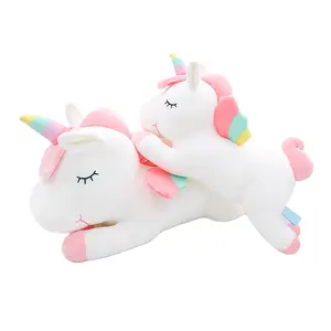 Özel sevgililer günü sevimli süper yumuşak Unicorn parti malzemeleri doldurulmuş hayvanlar peluş tekboynuz oyuncaklar