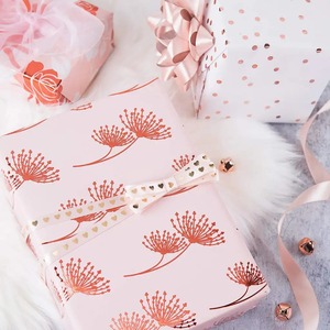 Custom Floral Pattern Gift <b>Wrap</b> <b>Paper</b> <b>Roll</b> 100GSM Coated Art <b>Paper</b> Double-Sided Eco-Friendly Recyclable Wood Pulp Digital - Product Image 1