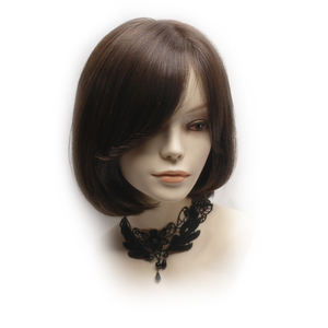 Perruque en cheveux vierges 100% attachée à la main, 10 pouces, boucles moyennes, clip-in, noir naturel, brun, légère, chimio, mode, par WIGTS - Product Image 2