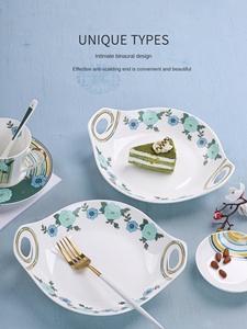 Conjunto de Louças de Porcelana Fina Estilo Minimalista Chinês |   Pratos e Tigelas Pintados à Mão com Folheado a Ouro para Sushi e Ramen em Casa - Product Image 2