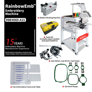 Rainbow High Speed 1200 Single-head Sewing and Computer Embroidery Machines with Cap Hoops - Product Image 2