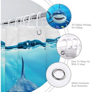 Tenda da doccia <span class=keywords><strong>Safari</strong></span> 3D su misura con 3D animali selvatici-giungla elefante giraffa Zebra-decorazione per la casa del bagno con ganci - Product Image 4