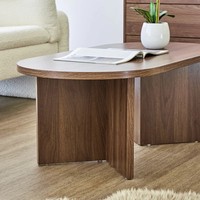 Phoenix Nordischer Stil Weißer Umweltfreundlicher Couchtisch Modernes Design Oval Wohnzimmer Flach Verpackt Holzplatte Metallrahmen 1 Jahr