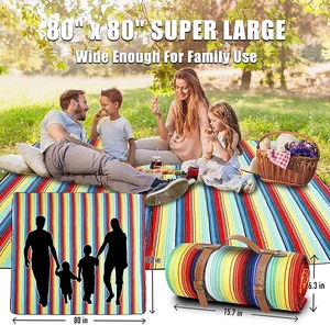 LLOYDBERG Tapete de Playa Acolchado, Tapete de Picnic Plegable Personalizado de Tres Capas, <span class=keywords><strong>Manta</strong></span> de Picnic Impermeable Personalizada con Correa de Cuero - Product Image 6