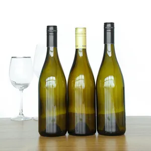 For large wineries empty liquor wine glass bottles 750 ml olive green 750ml glass wine bottle Liquor bottles