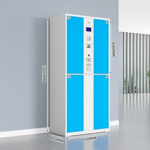 Thương Mại Đồ Nội Thất Thông Minh Kim Loại Locker Vân Tay Mở Khóa Phòng Tập Thể Dục & Siêu Thị Lưu Trữ Tủ Công Cộng & Đồng Xu Thông Minh Locker - Product Image 4