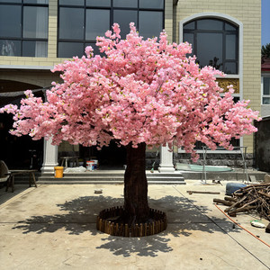 OH arti fiore di ciliegio artificiale albero <span class=keywords><strong>Sakura</strong></span> rosa seta per interni interni decorazione di nozze centrotavola personalizzato grande fiore finto - Product Image 2