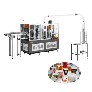 Hoge Snelheid Volledig Servo Aangedreven Dubbele Muur Papier Cup Machine Met Optionele Smelt Lijm Systeem GD-280T