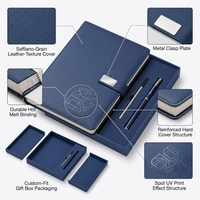 Carnet de notes exécutif en cuir de qualité supérieure A5, 120 pages, emballage coffret cadeau, logo personnalisé, couleur personnalisée, ensemble cadeau d'affaires