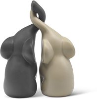 Figurine d'éléphant en céramique, ornement romantique et dévoué en forme d'animal abstrait, taille main, décoration intérieure pour petite table