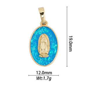 Octagon Cut Copper Plated Pendant 18k Gold Finish 24x18mm For Necklace Making Jewelry Findings - Product Image 3