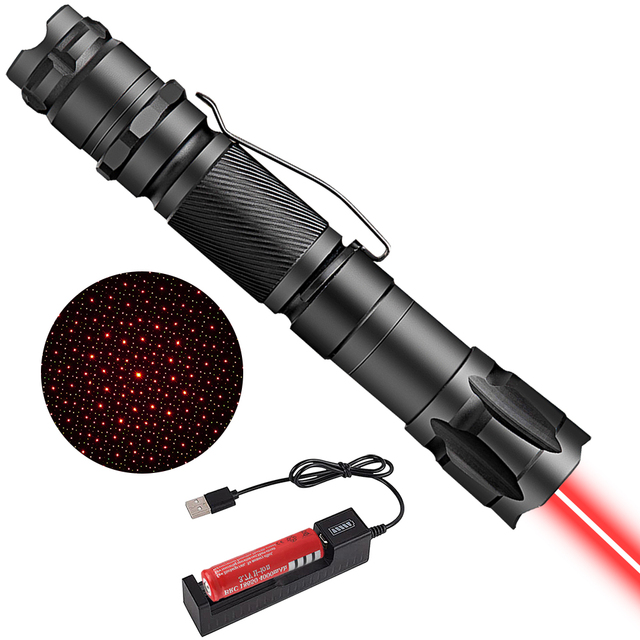 Red Light Laser Pointer Laser Pointer Aluminum Flat Laser Pointer Battery Powered